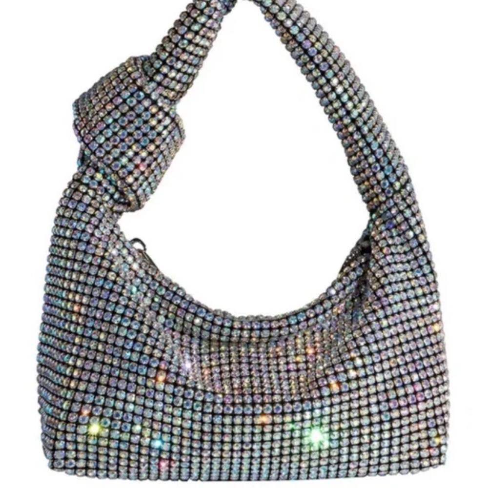 Madison West | Multicolor Bling Knotted Handle Handbag